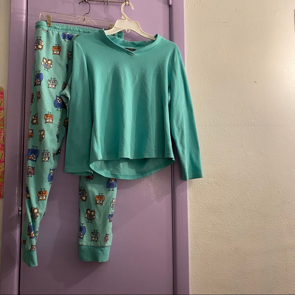 Owls pj aqua set